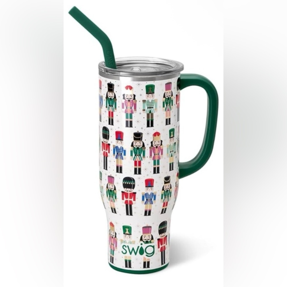Nutcracker Themed Travel Mug with Green Handle - Picture 3 of 3